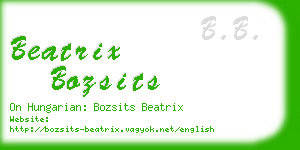 beatrix bozsits business card